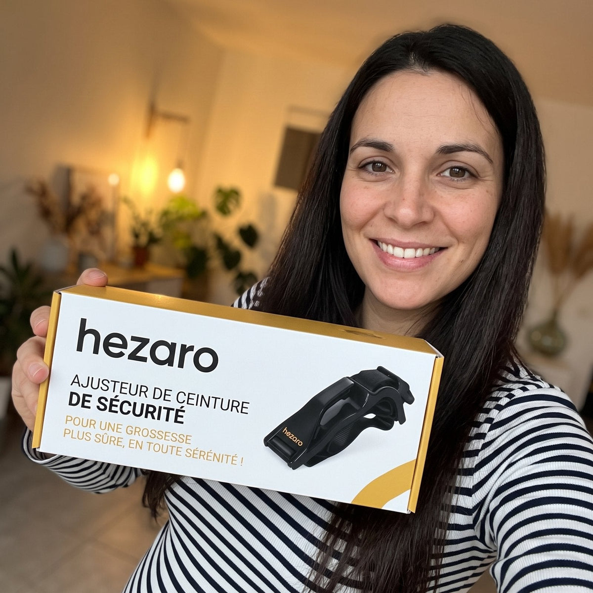 hezaro ajusteur de ceinture de sécurité grossesse, boîte tenue en main